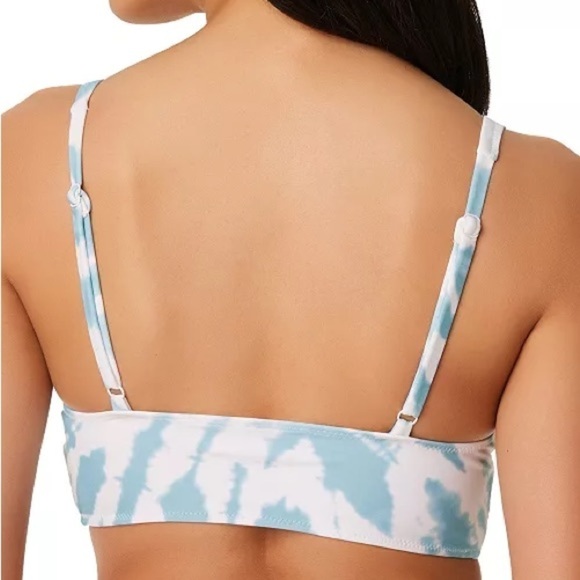 MSRP $48 Bar III Womens Spiraling Long-Line Bikini Top Aqua Size S - Picture 4 of 12